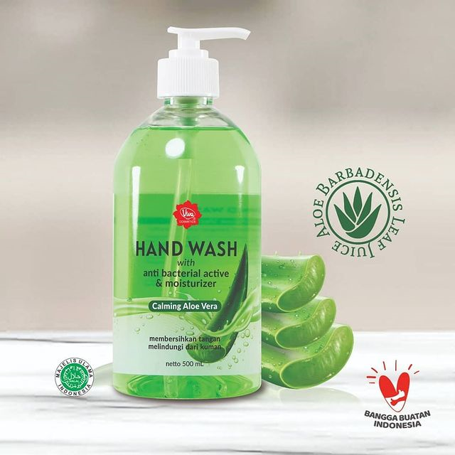 Viva Hand Wash Calming Aloe Vera 500 mL with Anti Bacterial Active & Moisturizer